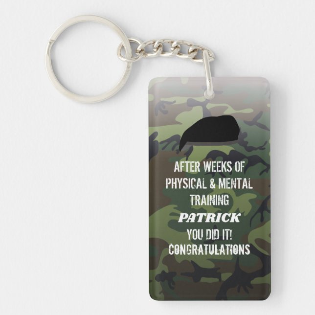 Custom Camo Passing Out Parade Key Ring (Front)