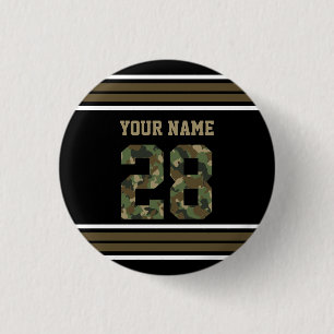 Custom Camouflage Number 28 Personalised  3 Cm Round Badge