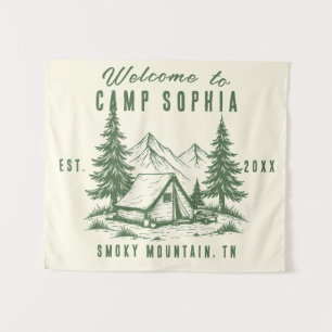 Custom Camp Bach Tapestry – Rustic Cabin Mountain 