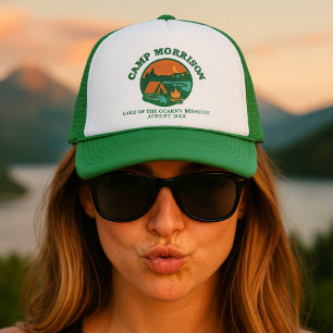Custom Camp Bachelorette Lake Trip Green Trucker Hat