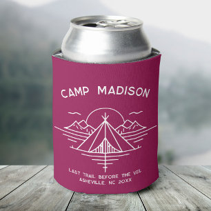 Custom Camp Bachelorette Party Favours Hiking Can Cooler