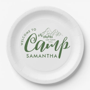 Custom Camp Bachelorette Party Modern Rustic Paper Plate