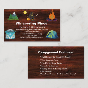 Custom Camp Contact Card for Outdoor Retreats