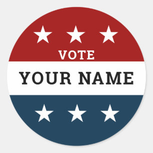 Custom Campaign Election Vote Classic Round Sticker