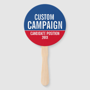 Custom Campaign Gear - Basic Red Blue Parade Hand Fan
