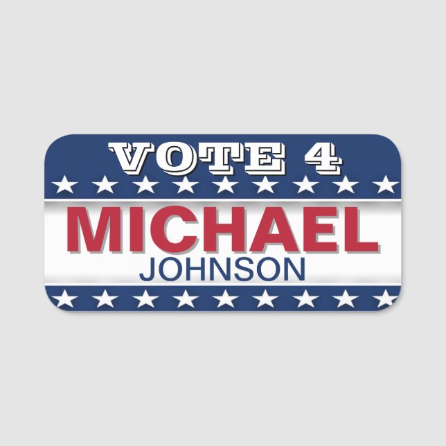 Custom Campaign Personalized Name Name Tag (Front)
