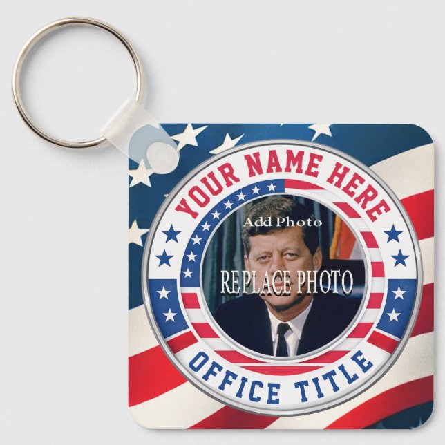 Custom Campaign Photo Key Ring (Front)