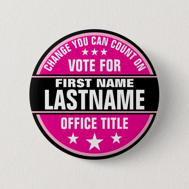 Custom Campaign Political Button (Front)