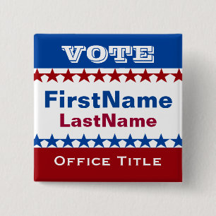 Custom Campaign Template 15 Cm Square Badge