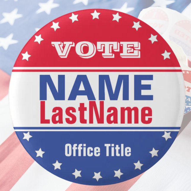 Custom Campaign Template for Elections 3 Cm Round Badge (Creator Uploaded)