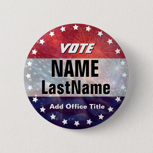 Custom Campaign Template for Elections 6 Cm Round Badge (Front)