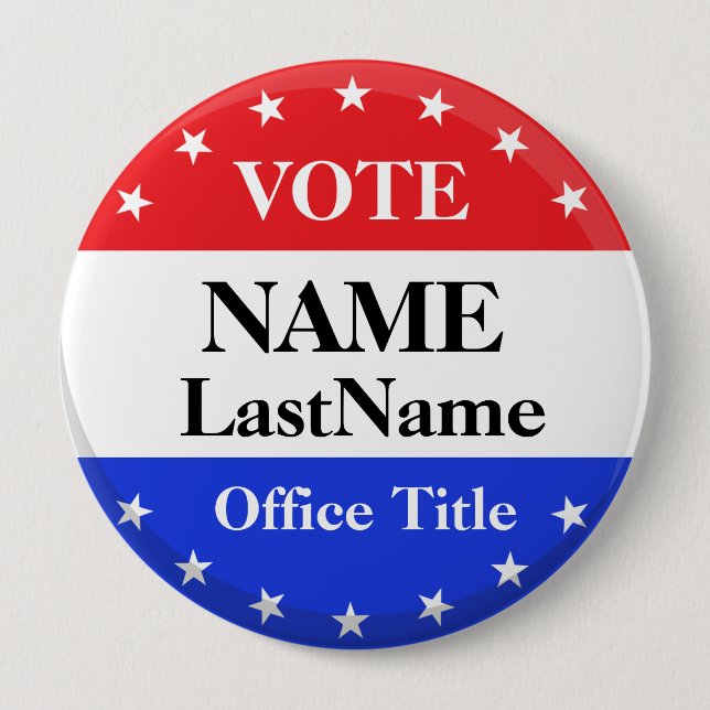 Custom Campaign Template for Elections Button (Front)