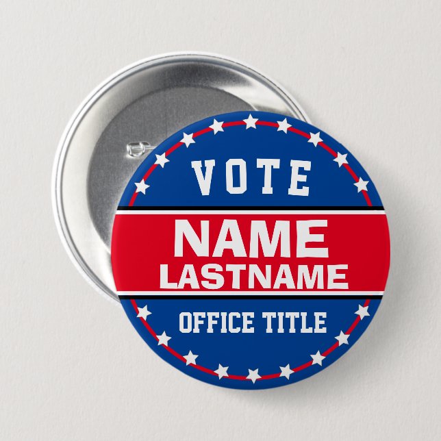 Custom Campaign Template for Elections Button (Front & Back)