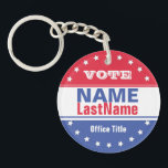 Custom Campaign Template for Elections Key Ring<br><div class="desc">Create a custom campaign template for elections. Makes a great gift for supporters.</div>