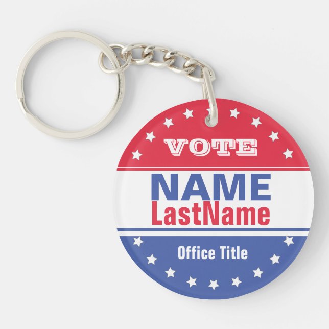 Custom Campaign Template for Elections Key Ring (Front)