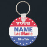 Custom Campaign Template for Elections Key Ring<br><div class="desc">Create a custom campaign template for elections. Makes a great gift for supporters. Campaign Outlet - Where the winners shop! zazzle.com/CampaignHeadquarters Design by Amelia Carrie</div>