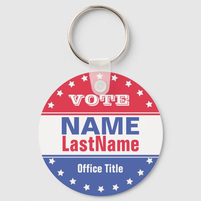 Custom Campaign Template for Elections Key Ring (Front)