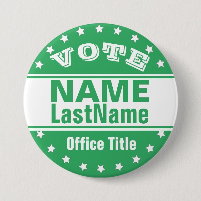 Custom Campaign Template Green / White 7.5 Cm Round Badge (Front)