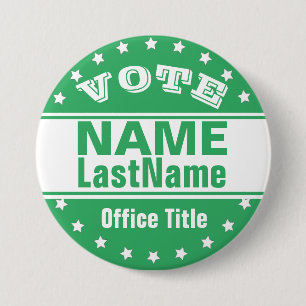 Custom Campaign Template Green / White 7.5 Cm Round Badge