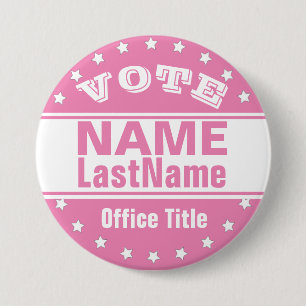 Custom Campaign Template Pink / White 7.5 Cm Round Badge