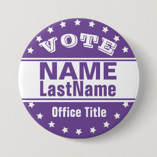 Custom Campaign Template Purple / White 7.5 Cm Round Badge