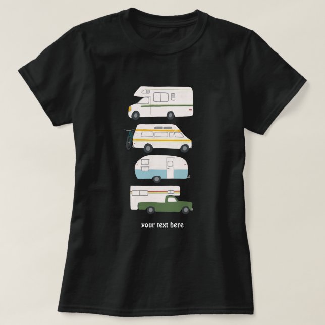 CUSTOM Campervan vanlife RV Trailer T-Shirt (Design Front)