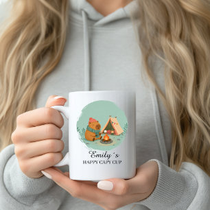 Custom Camping Capybara Mug with Name 