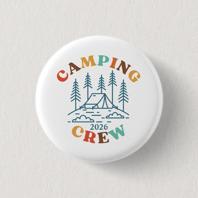 Custom Camping Crew 3 Cm Round Badge (Front)