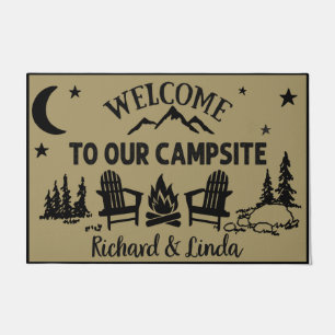 Custom Camping Gift, Welcome To Our Campsite Doormat