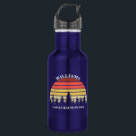 Custom Camping Trip Sunset Forest Family Reunion 532 Ml Water Bottle<br><div class="desc">Cool customised sunset water bottle for a family reunion. This custom nature water bottle features a beautiful vintage sunset over a forest of pretty trees under your personalised text.</div>