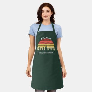 Custom Camping Trip Sunset Forest Green Outdoors Apron