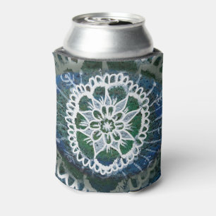 Custom Can Cooler Blue Mandala Edelweiss