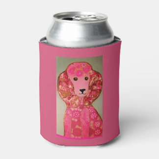 Custom Can Cooler with Pink Poodle Dog