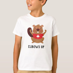 Custom Canada Beaver Elbows Up Funny T-Shirt