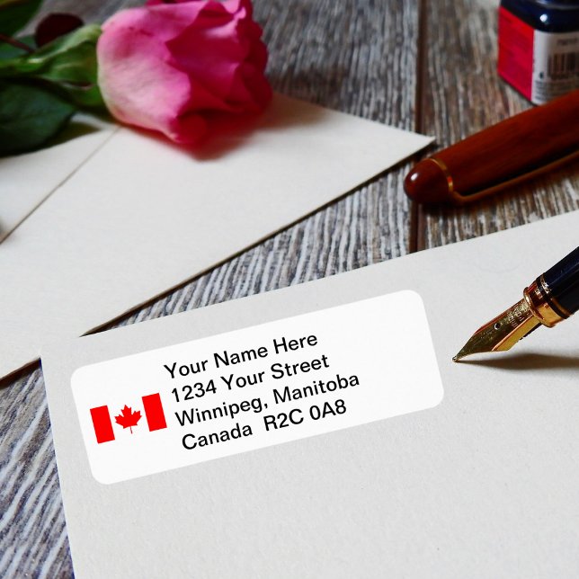 Custom Canada Canadian Flag Address Label (Creator Uploaded)