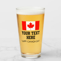 Custom Canada Day beer glasses with Canadian flag