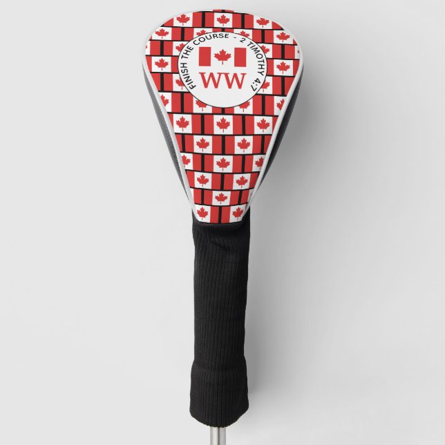 Custom Canadian Flag of Canada Monogram DRIVER Golf Head Cover (Front)