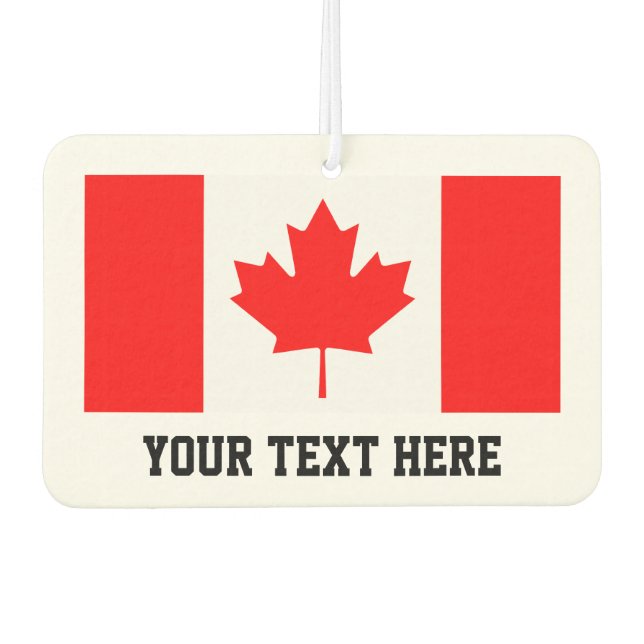 Custom Canadian maple leaf flag car air freshener (Front)