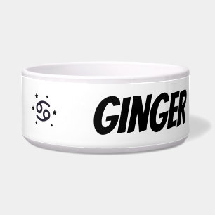 Custom Cancer Zodiac Sign Ceramic Pet Bowl