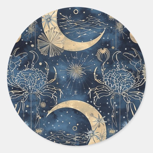 Custom Cancer Zodiac Sign Envelope Sticker (Front)