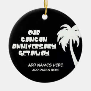 Custom Cancun Anniversary Gift Ceramic Tree Decoration