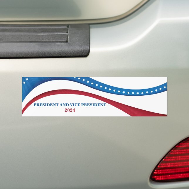 Custom Candidate for President and Vice 2024 Bumper Sticker (On Car)