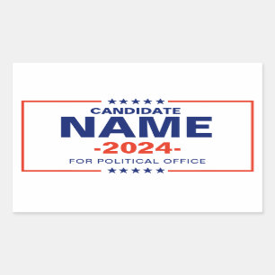 Custom Candidate Name Rectangular Sticker