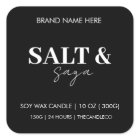 Custom Candle Label Sticker Black And White