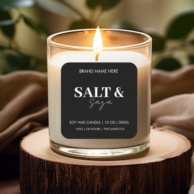 Custom Candle Label Sticker Black And White (Creator Uploaded)