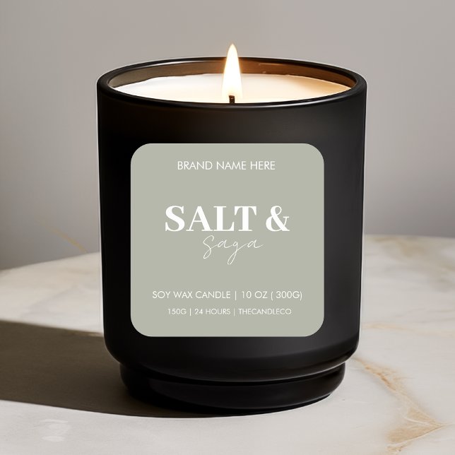 Custom Candle Label Sticker Saga Green (Creator Uploaded)