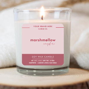 Custom Candle Pink  Label Sticker