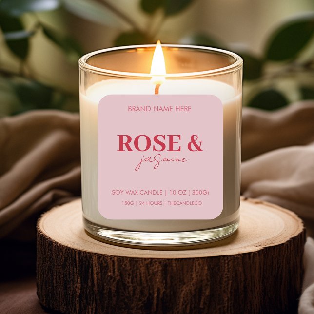 Custom Candle | Red and Pink Valentines Square Sticker (Creator Uploaded)