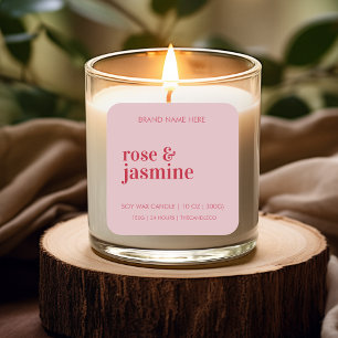 Custom Candle   Red and Pink Valentines Square Sticker