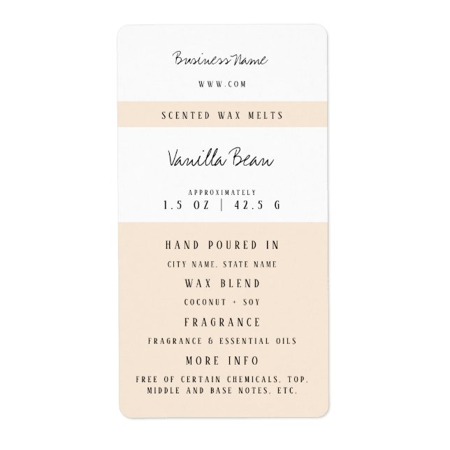 Custom Candle Wax Melt Labels (Front)
